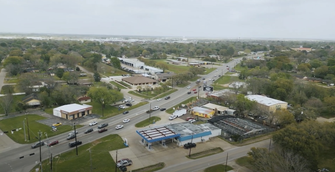 Bird's-eye view of a location in Pearland, Texas