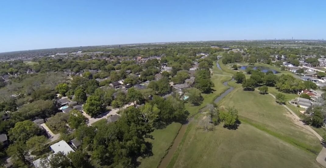 Bird's-eye view of a location in Missouri City, Texas